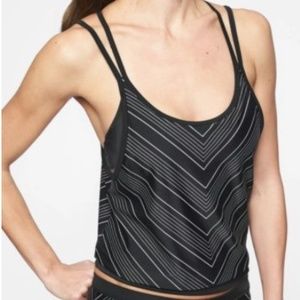 Athleta Chevron Tankini Top Black Size 36 B/C v546